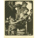 Frank Brangwyn, Men Drinking at Table, 1910, lithograff