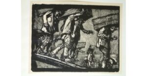 Frank Brangwyn, Unloading Oranges, 1920, engrafiad pren